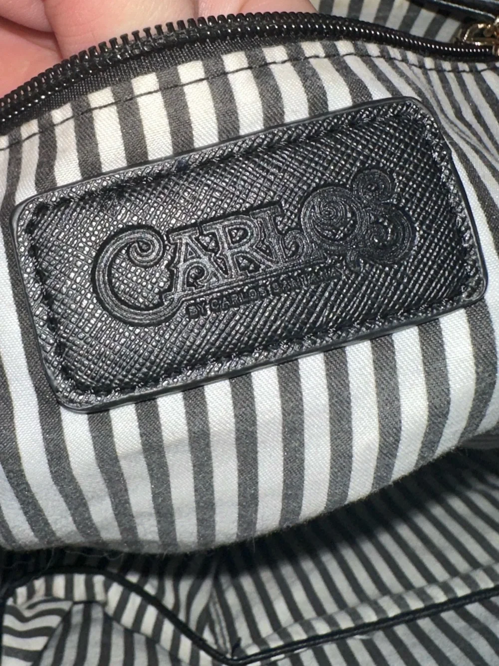 Carlos by Carlos Santana Black Leather Laptop Tote with Removable Strap
